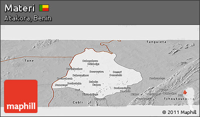 Gray Panoramic Map of Materi