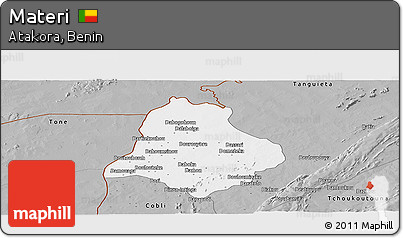 Gray Panoramic Map of Materi