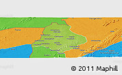 Physical Panoramic Map of Materi, political outside