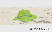 Physical Panoramic Map of Materi, shaded relief outside