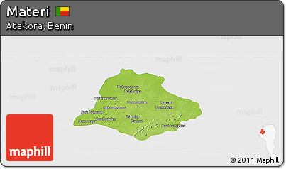 Physical Panoramic Map of Materi, single color outside