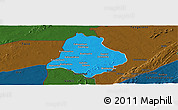 Political Panoramic Map of Materi, darken