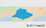 Political Panoramic Map of Materi, lighten