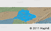 Political Panoramic Map of Materi, semi-desaturated