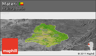 Satellite Panoramic Map of Materi, desaturated