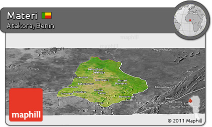 Satellite Panoramic Map of Materi, desaturated