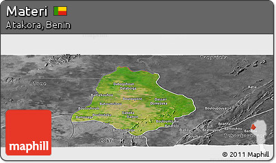 Satellite Panoramic Map of Materi, desaturated