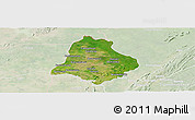 Satellite Panoramic Map of Materi, lighten