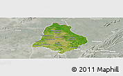 Satellite Panoramic Map of Materi, lighten, semi-desaturated