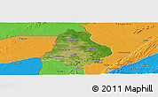 Satellite Panoramic Map of Materi, political outside