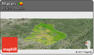 Satellite Panoramic Map of Materi, semi-desaturated