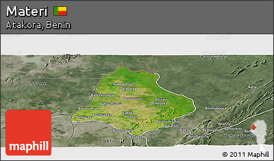 Satellite Panoramic Map of Materi, semi-desaturated