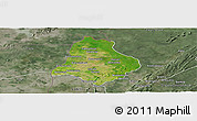 Satellite Panoramic Map of Materi, semi-desaturated
