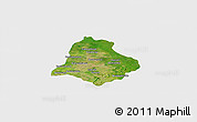 Satellite Panoramic Map of Materi, single color outside