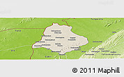 Shaded Relief Panoramic Map of Materi, physical outside
