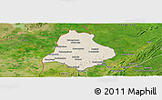 Shaded Relief Panoramic Map of Materi, satellite outside
