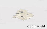 Shaded Relief Panoramic Map of Materi, single color outside