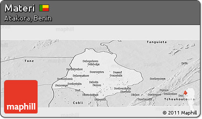 Silver Style Panoramic Map of Materi