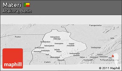 Silver Style Panoramic Map of Materi