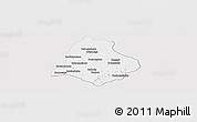 Silver Style Panoramic Map of Materi, single color outside
