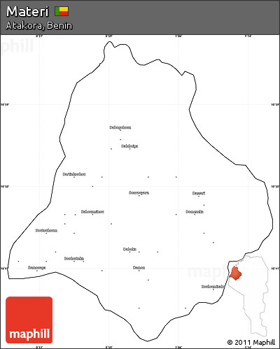 Blank Simple Map of Materi, cropped outside