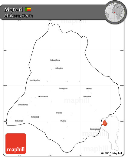 Blank Simple Map of Materi, cropped outside