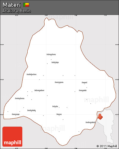 Classic Style Simple Map of Materi, cropped outside
