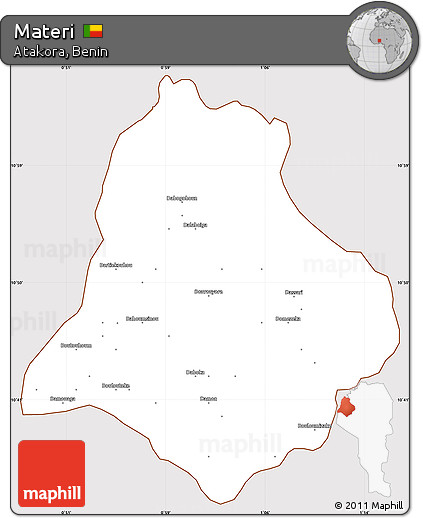 Classic Style Simple Map of Materi, cropped outside