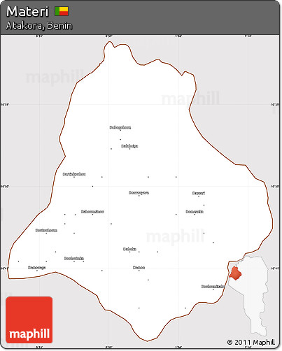 Classic Style Simple Map of Materi, cropped outside