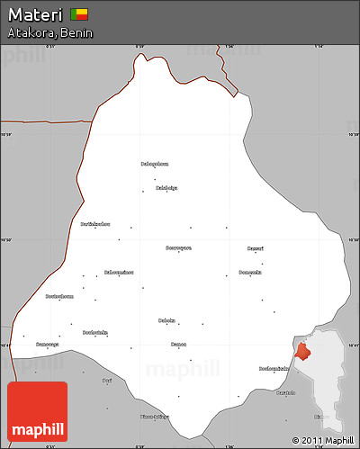 Gray Simple Map of Materi