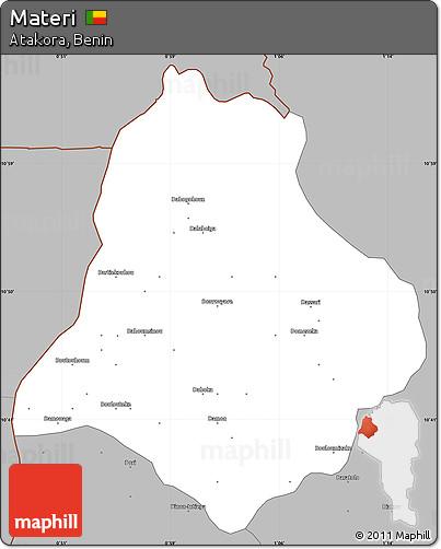 Gray Simple Map of Materi