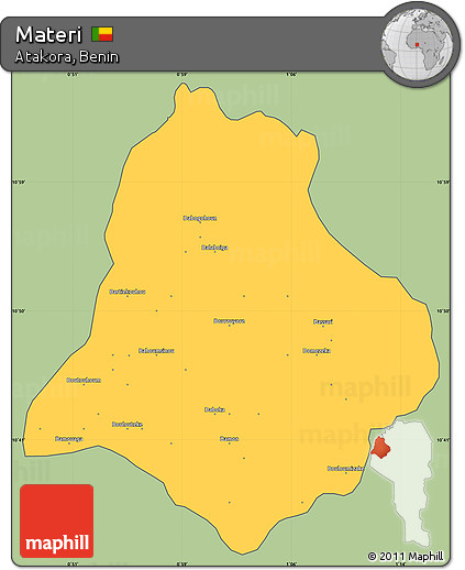 Savanna Style Simple Map of Materi, cropped outside