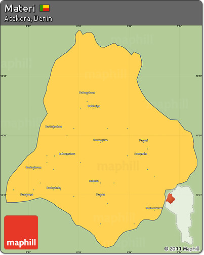Savanna Style Simple Map of Materi, cropped outside