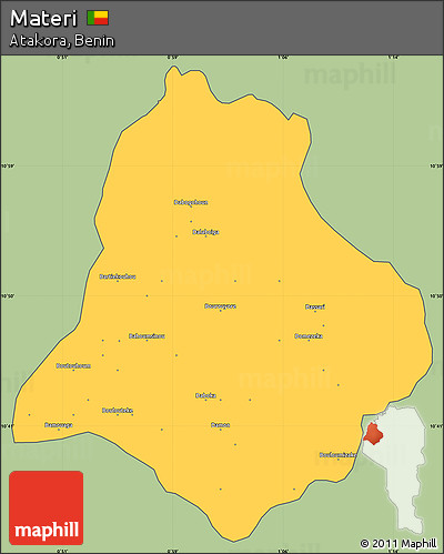 Savanna Style Simple Map of Materi, cropped outside