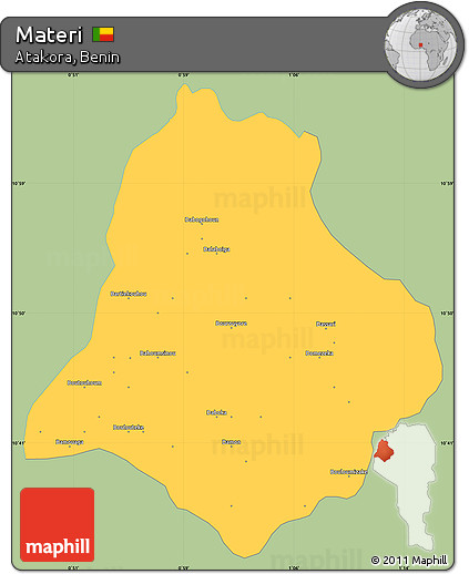 Savanna Style Simple Map of Materi, single color outside