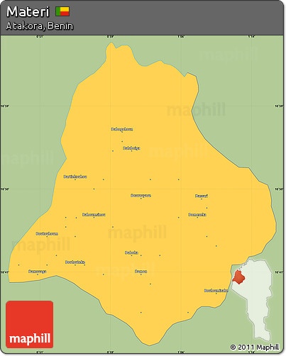 Savanna Style Simple Map of Materi, single color outside