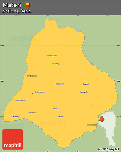 Savanna Style Simple Map of Materi, single color outside