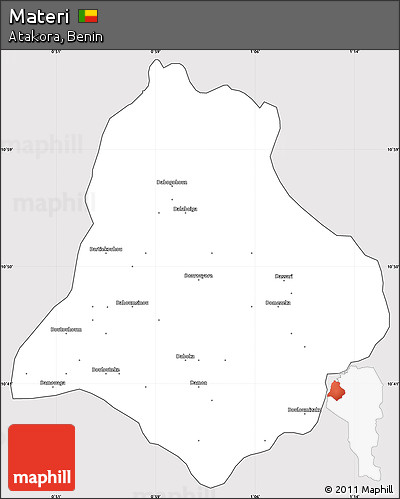 Silver Style Simple Map of Materi, cropped outside