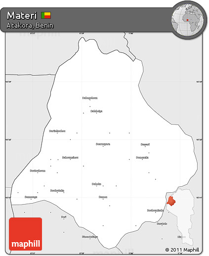 Silver Style Simple Map of Materi