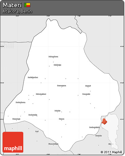Silver Style Simple Map of Materi