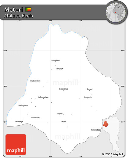 Silver Style Simple Map of Materi, single color outside