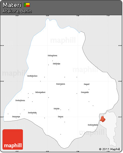 Silver Style Simple Map of Materi, single color outside