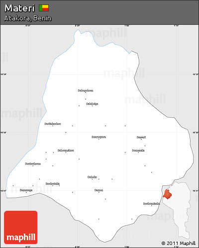 Silver Style Simple Map of Materi, single color outside