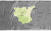 Physical 3D Map of Natingou, darken, desaturated