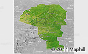 Satellite Panoramic Map of Atakora, lighten, desaturated