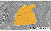 Political 3D Map of Pehonko, desaturated