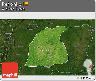 Satellite 3D Map of Pehonko, darken