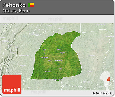 Satellite 3D Map of Pehonko, lighten