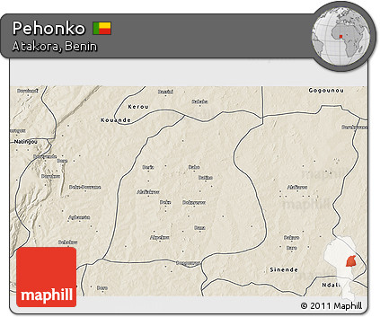 Shaded Relief 3D Map of Pehonko