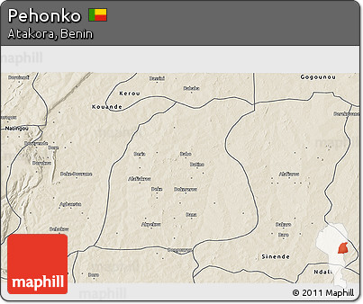 Shaded Relief 3D Map of Pehonko